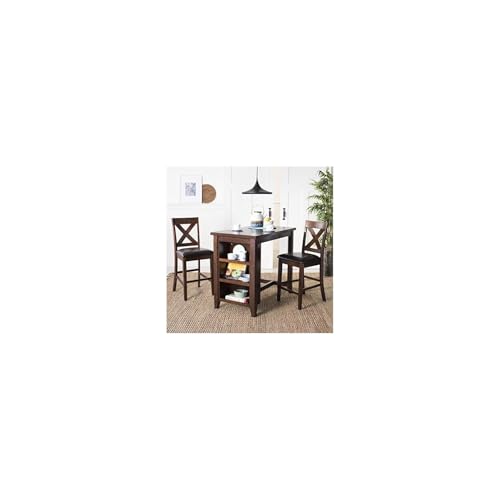 Safavieh Home Collection Everest 3 Piece Pub Set Mahogany and Black