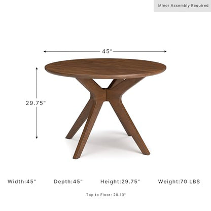 Signature Design by Ashley Lyncott Traditional Round Dining Room Table, Seats up to 4, Brown, 45" W x 29.75" H