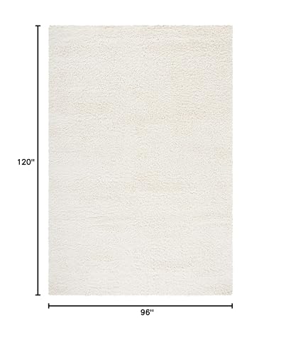 SAFAVIEH California Shag Collection Area Rug - 8' x 10', Ivory, Non-Shedding & Easy to Clean, Ultra Plush Thick Pile, Ideal for Living Room, Bedroom, Dining Space (SG151-1212)