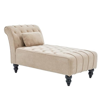 Rafaela Velvet Upholstered Chaise Lounge Chair Indoor with Lumbar Pillow, view 7