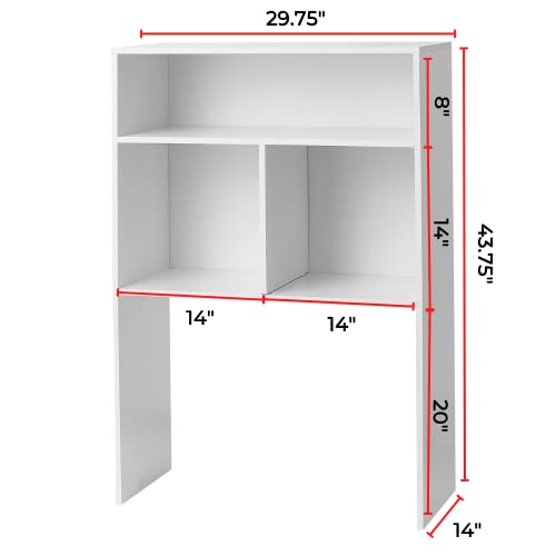 Yak About It® Extra Depth Cube Dorm Desk Bookshelf - White, view 4
