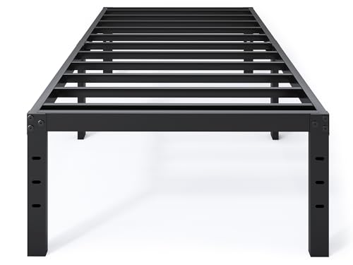 Sturdy Twin Bed Frame in White Wood, view 7