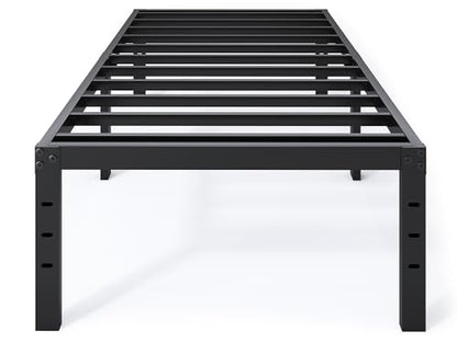Sturdy Twin Bed Frame in White Wood, view 7