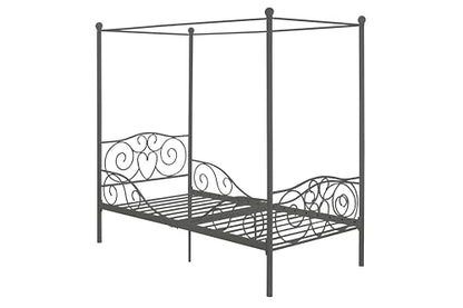 Metal Canopy Kids Platform Bed with Four Poster Design, view 7
