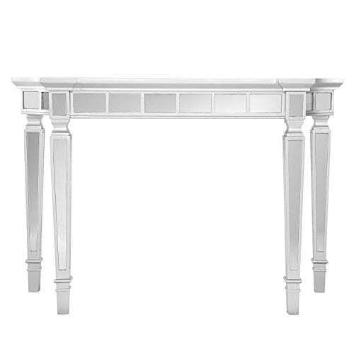 Glenview Glam Mirrored Console Table - Matte Silver - Transitional Design - Ideal for Entryway, Living Room (CK3633)