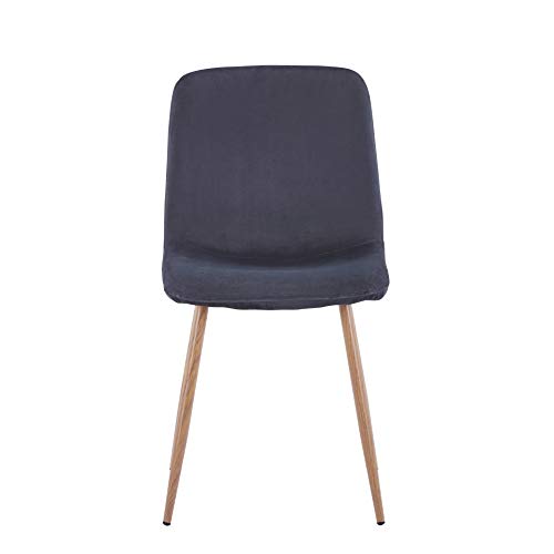 Dining Chairs Set of 4 Velvet Kitchen Chairs with Metal Legs Grey Modern Mid-Century Dining Room Chairs for Holiday Gatherings, Daily Use, Office Leisure Side Chairs