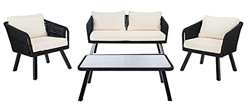 Kerson Wicker Cushions Black/Beige Outdoor Set, view 2