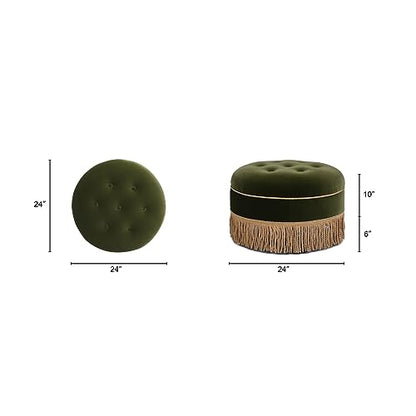 Jennifer Taylor Home Yolanda 24" Round Upholstered Accent Ottoman, Medium, view 5