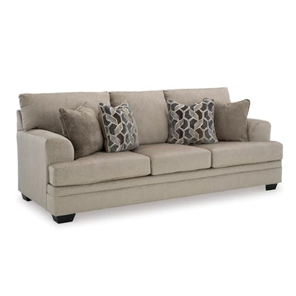Signature Design by Ashley Stonemeade Contemporary Sofa Sleeper with Folding Gel Memory Foam Mattress, Reversible Cushions and 4 Accent Pillows, Queen, Light Brown