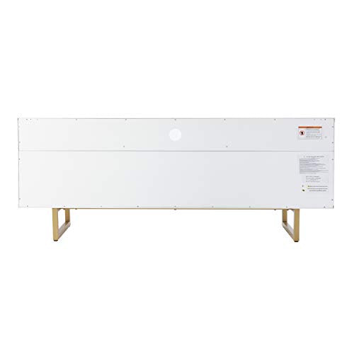 Mursley Media Cabinet with Storage - Transitional Design, White Rattan - Ideal for Living Room, Family Room (MS1094913)