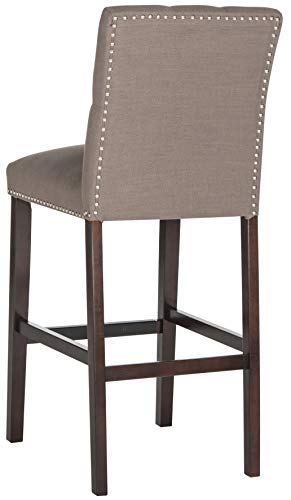 Safavieh Home Collection Norah Dark Taupe and Espresso Barstool (Set of 2)