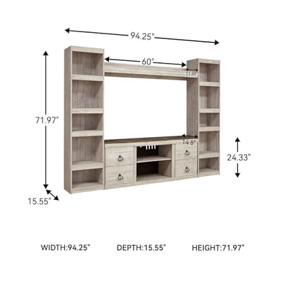 Signature Design by Ashley Willowton 4-Piece TV Entertainment Center, White, view 4