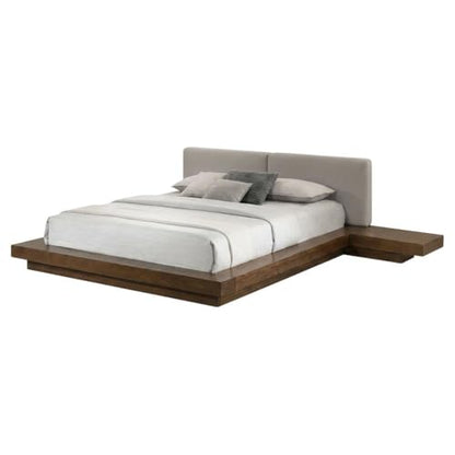 Acacia Wood Queen Bed Frame with Walnut Finish, view 7