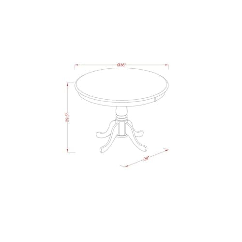 Round Wood Dining Table - Sturdy Kitchen Table for Small Spaces Wirebrushed Black/36-Inch Without Dropleaf