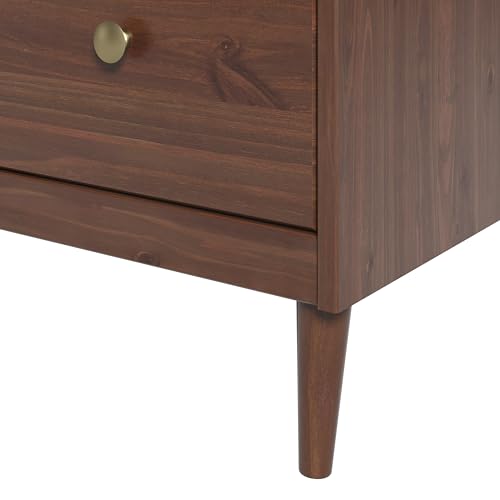 Solid Pine Wood 4 Drawer Dresser Spencer, Walnut, view 6