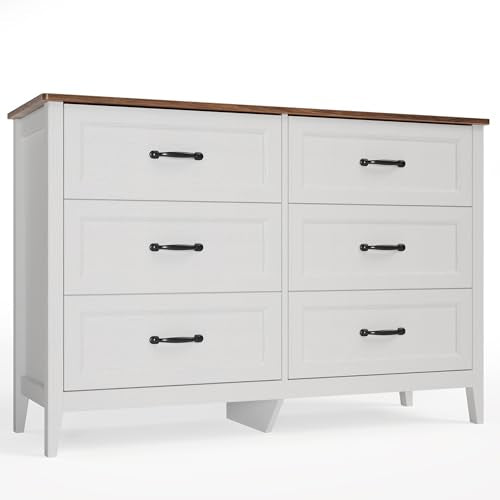 2-Piece Bedroom Furniture Set – Includes a 5 Drawer Dresser, a 6 Chest of Drawers,Modern Farmhouse Dresser Set, Ideal for Bedroom, Living Room