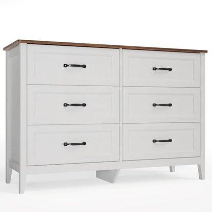 2-Piece Bedroom Furniture Set – Includes a 5 Drawer Dresser, a 6 Chest of Drawers,Modern Farmhouse Dresser Set, Ideal for Bedroom, Living Room