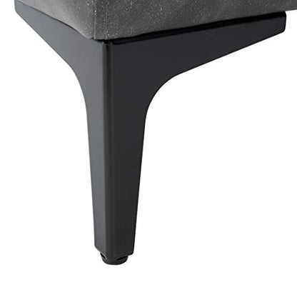 Safavieh Home Elise 48-inch Grey Faux Leather and Black Rectangular Bench