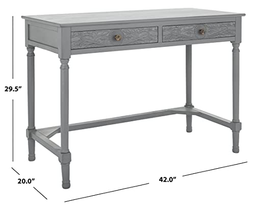 SAFAVIEH Home Collection Ryleigh Distressed Grey 2-Drawer Computer Table Office Desk