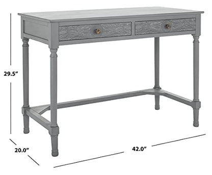 SAFAVIEH Home Collection Ryleigh Distressed Grey 2-Drawer Computer Table Office Desk