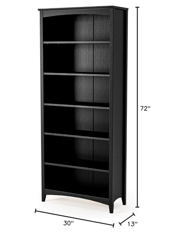 Shaker Style 6 Shelf Bookcase/Solid Wood / 72 inch Tall/Adjustable, view 4