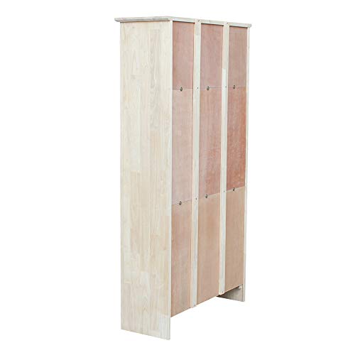 Solid Wood Bookcase 60" High Unfinished Parawood Shelves, view 7