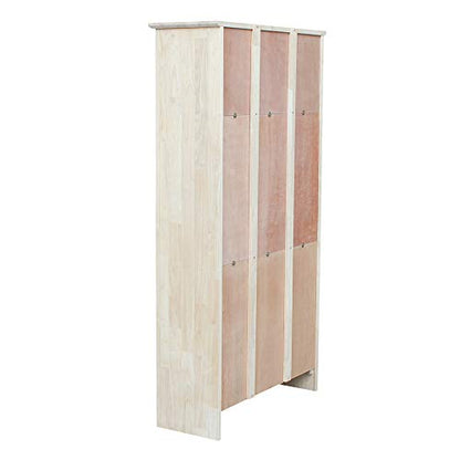 Solid Wood Bookcase 60" High Unfinished Parawood Shelves, view 7