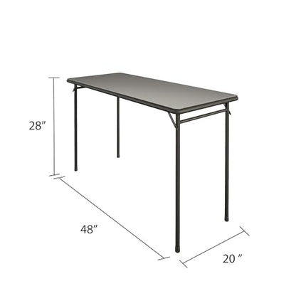 20" x 48" Vinyl Top Folding Table, Black