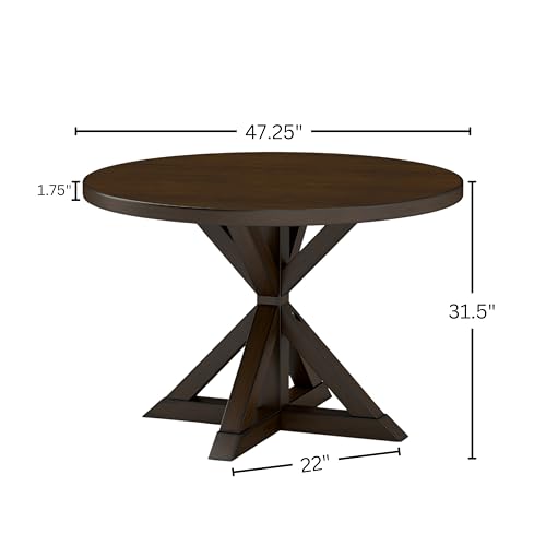 Windvale Cross-Buck Base Dining Table, Espresso