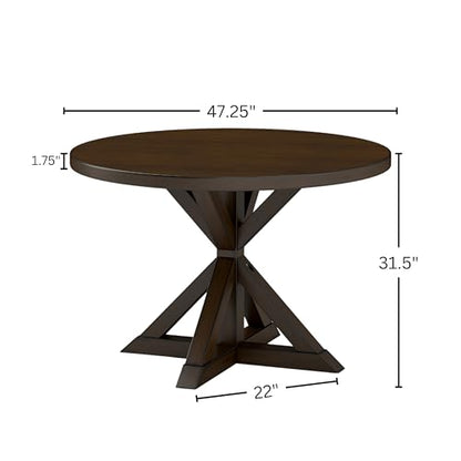 Windvale Cross-Buck Base Dining Table, Espresso