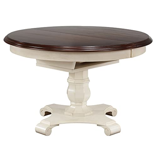 Andrews Dining Set, Medium/Two Size, Distressed Antique White/Chestnut
