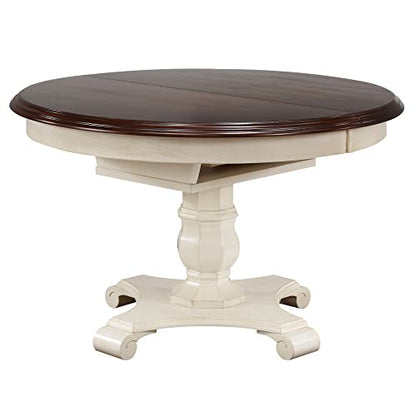 Andrews Dining Set, Medium, Two Size, Distressed antique white with chestnut