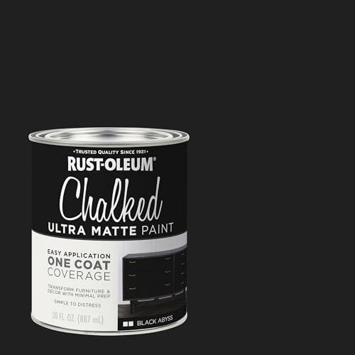 Black Abyss Chalked All-in-One Ultra Matte Paint | One Coat Coverage | No Primer, Sanding, Or Topcoat Needed | Easy Clean Up | Made in USA | 30 OZ