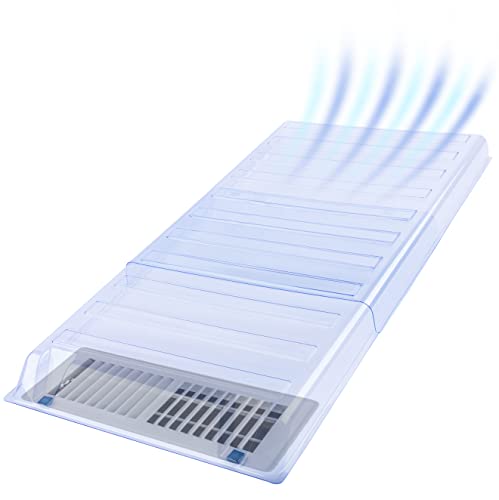 Under Furniture Magnetic Vent Extender, 1.0mm Thick Premium Material, Fits Floor Registers 10" and 12" Wide, Adjusts From 17" to 33" Long