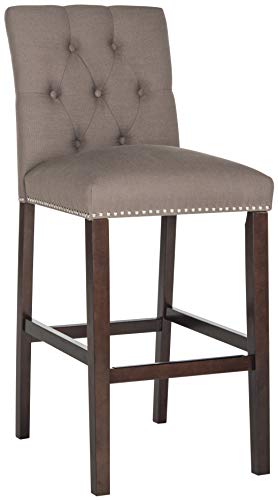 Safavieh Home Collection Norah Dark Taupe and Espresso Barstool (Set of 2)