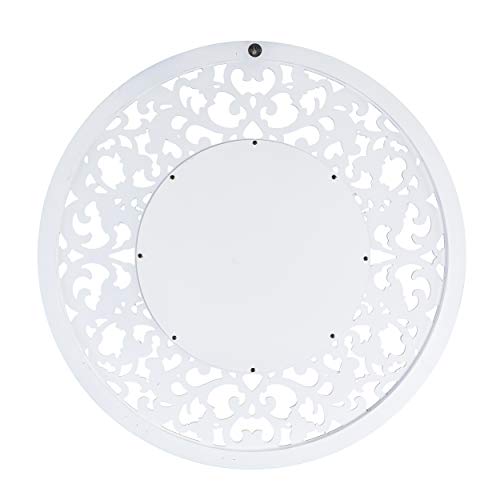 Kinior Decorative Wall Mirror - Transitional Design, White Finish - Fully Assembled - Ideal for Bathroom, Entryway (WS1092317)