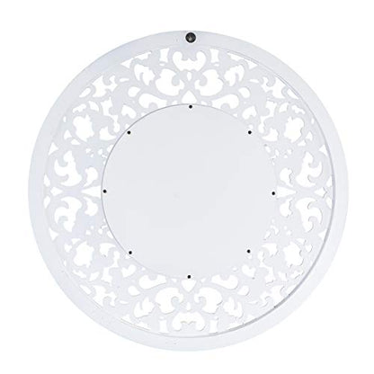 Kinior Decorative Wall Mirror - Transitional Design, White Finish - Fully Assembled - Ideal for Bathroom, Entryway (WS1092317)