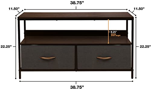 TV Stand Dresser with 2 Drawers - Television Riser Chest with Storage - Bedroom, Living Room, Closet, & Dorm Furniture