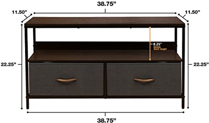 TV Stand Dresser with 2 Drawers - Television Riser Chest with Storage - Bedroom, Living Room, Closet, & Dorm Furniture
