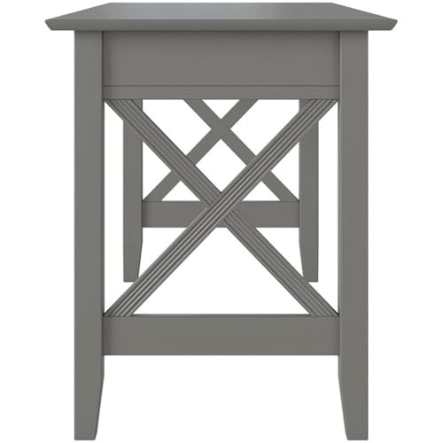 Farmhouse Solid Wood Writing Desk, 48 in Wide, Gray Finish, Felt Lined Drawer, view 6