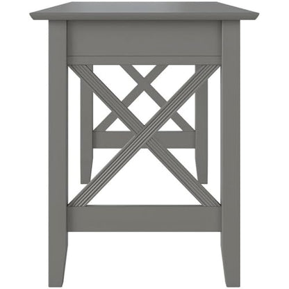 Farmhouse Solid Wood Writing Desk, 48 in Wide, Gray Finish, Felt Lined Drawer, view 6