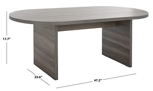 Safavieh Home Collection Gareth Modern Distressed Black Oval Top Coffee Table, Medium
