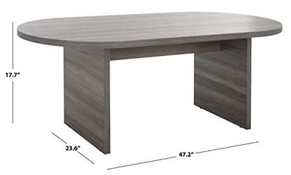 Safavieh Home Collection Gareth Modern Distressed Black Oval Top Coffee Table, Medium