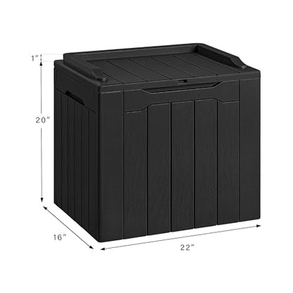 30 Gallon Resin Deck Box Waterproof Outdoor Storage Box for Patio Furniture Pool Accessories Indoor Storage for Cushion Garden Tools (30 Gallon, Black)