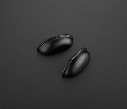 Matte Black Cup Pull Set for Cabinets, view 5