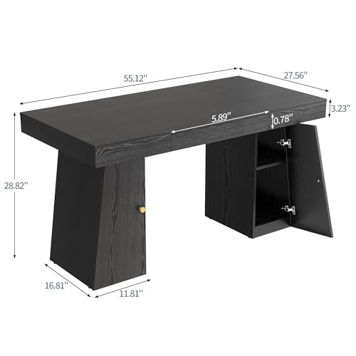 Executive Desk with Drawers, 55'' Home Office Desk, view 3