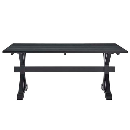 Windchime 71Inch Dining Table Style Solid Wood Black Finish Modern Kitchen Room Entertaining Home Furniture Quality Stylish Elegant Durable Refined Versatile