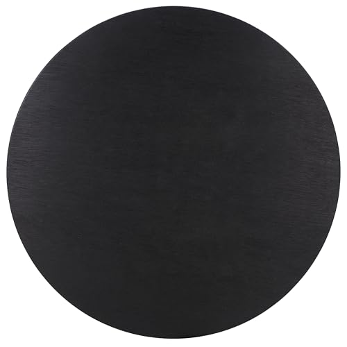 SAFAVIEH Furniture - Lailah Round Coffee Table - Mid-Century Design - Black Sculptural Drum - Fully Assembled - Ideal for Living Room, Family Room, 30" W x 30" D x 14" H (ALV1000A)