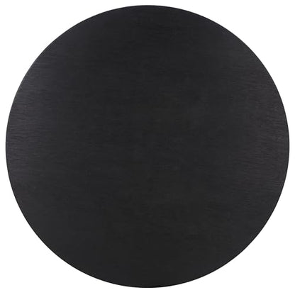 SAFAVIEH Furniture - Lailah Round Coffee Table - Mid-Century Design - Black Sculptural Drum - Fully Assembled - Ideal for Living Room, Family Room, 30" W x 30" D x 14" H (ALV1000A)