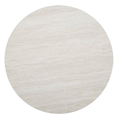 Luna Faux Stone Round Coffee Table, Champagne